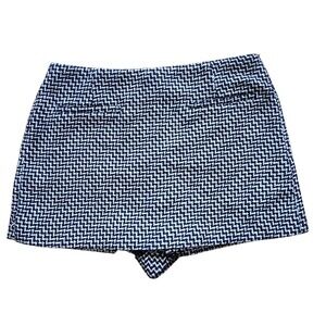 Zara Black White Houndstooth Tweed Skort High Waisted Size L